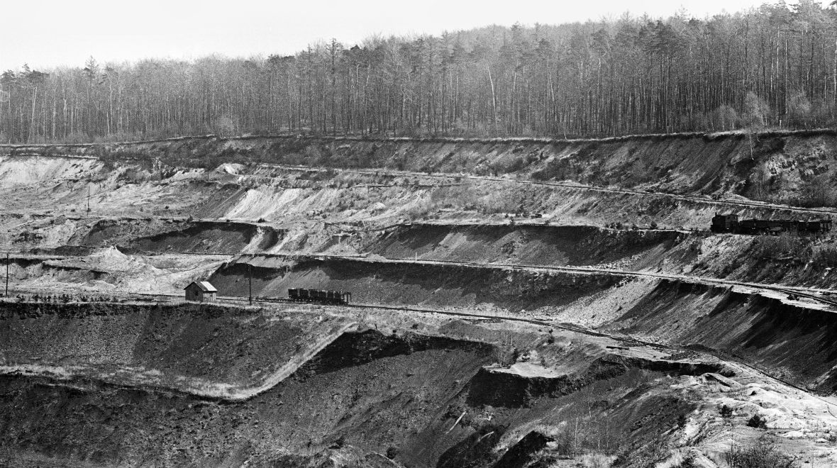 Tagebau Grube Messel 1948/49. Aufnahmen von Kurt Röhrig.